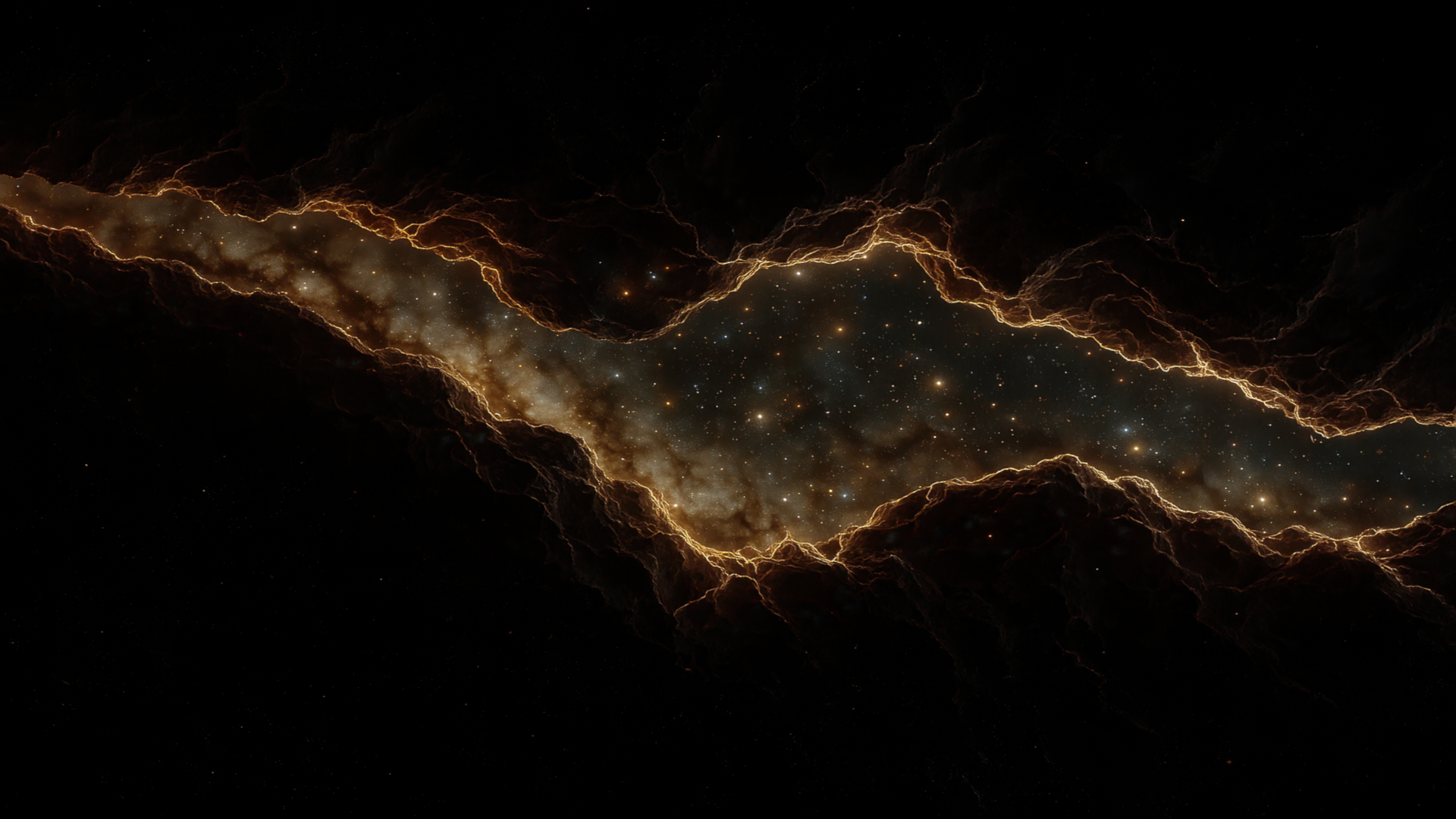Artistic representation of primordial Chaos as a gaping chasm