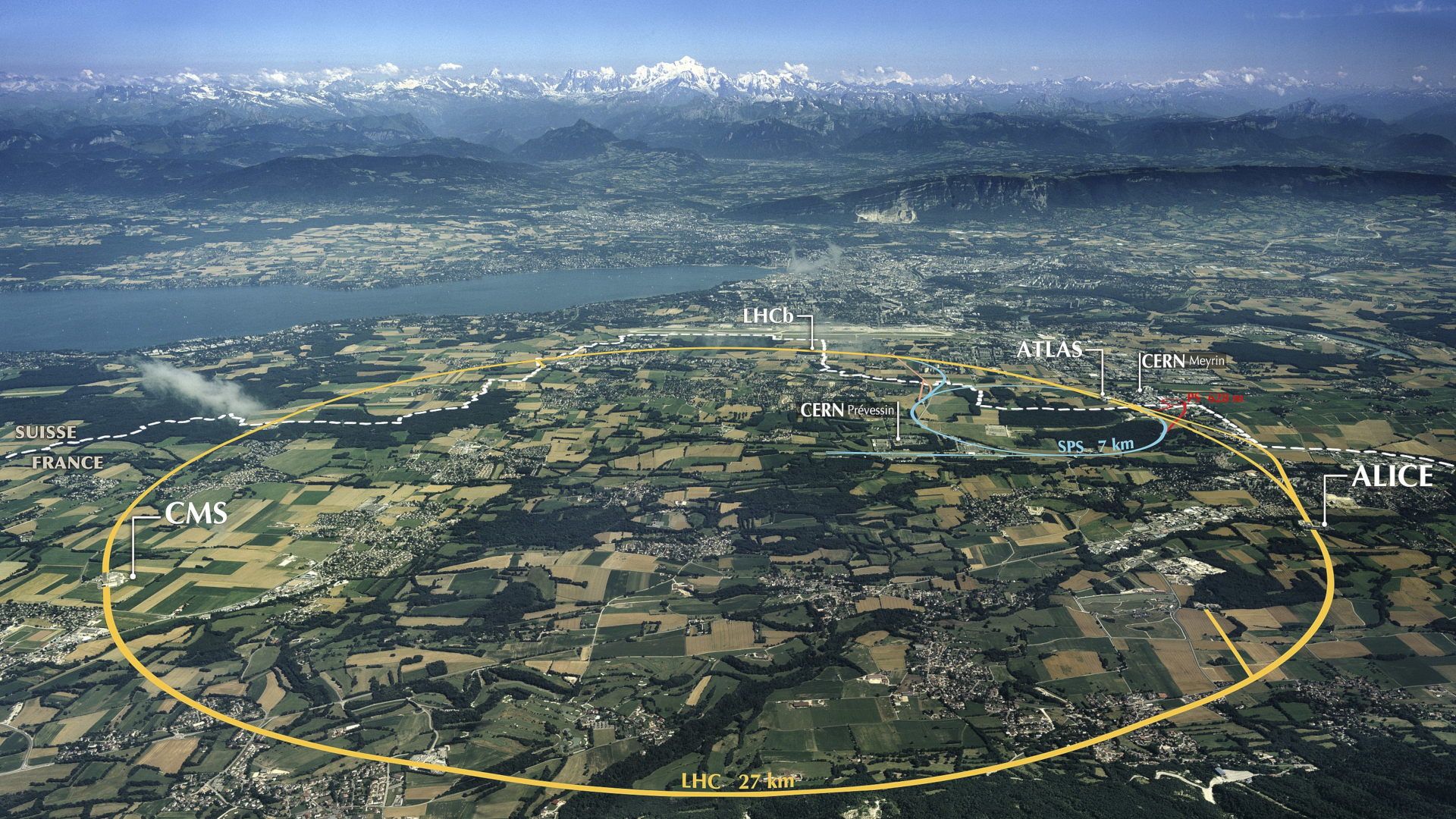Mappa satellitare del CERN a Ginevra